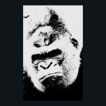 Angry Gorilla Pop Art Poster<br><div class="desc">Wilde Tierwerke und Bilder - Wut Gorilla Face</div>
