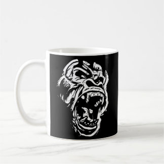 Angry Gorilla Silverback White Fierce Great Ape Kaffeetasse
