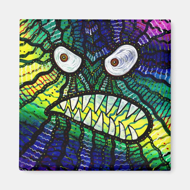Angry Green Monster Zähne Magnet (Vorne)
