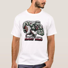 Angry Green Zombie - Bodybuilder Soccer Player Run T-Shirt