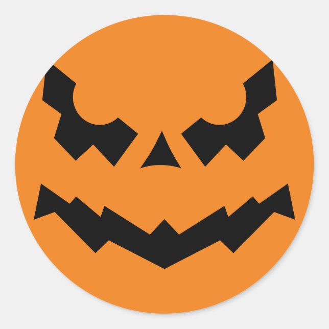 Angry Grinning Pumpkin Face Sticker (Vorderseite)