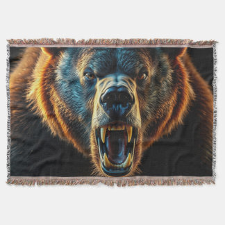 Angry Grizzly Bear Decke