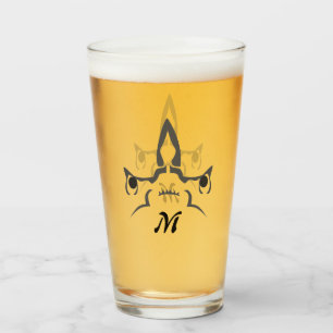 Angry Hammerhead Shark Line Art Glas