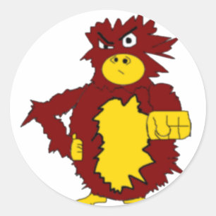 Angry Herb Runder Aufkleber