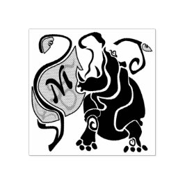 Angry Hippo Monogram Gummistempel