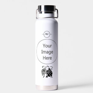 Angry Hippo Monogram Trinkflasche