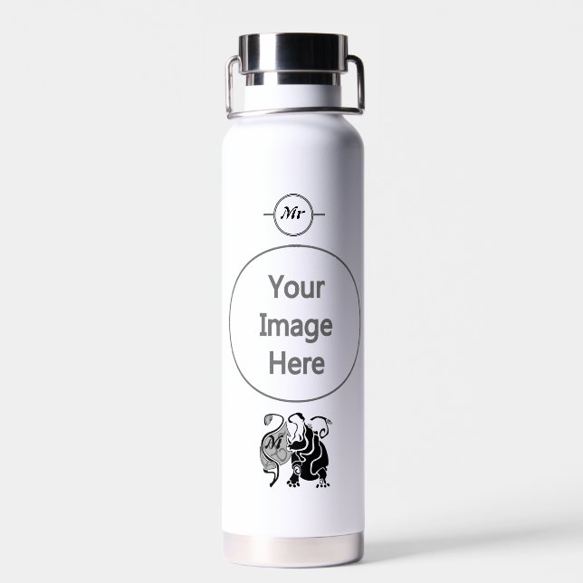 Angry Hippo Monogram Trinkflasche (Rückseite)