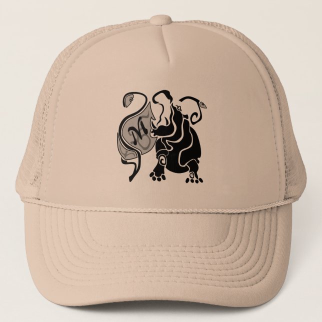 Angry Hippo Monogram Truckerkappe (Vorderseite)