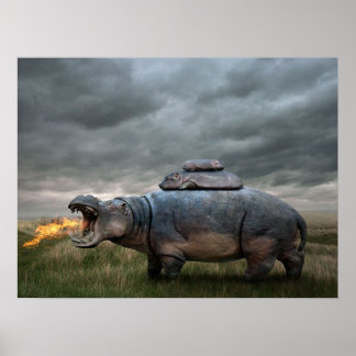 Angry hippo Mutter| Poster