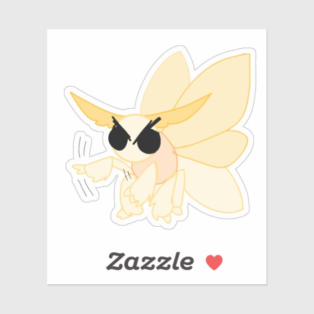 Angry Imperial Moth Vinyl Sticker (Blatt)