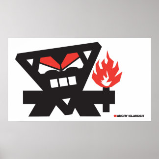 Angry Islander - schwarz auf hell Poster