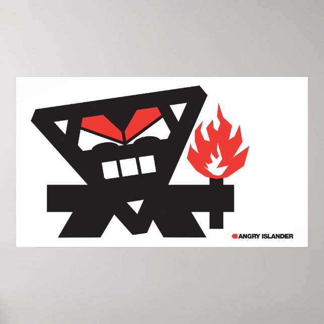 Angry Islander - schwarz auf hell Poster (Vorne)