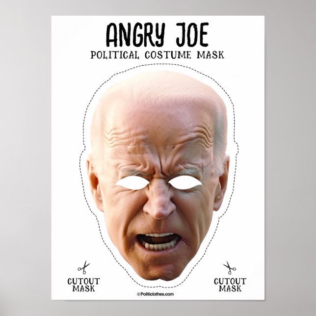 Angry Joe Biden Costume Mask Poster (Vorne)