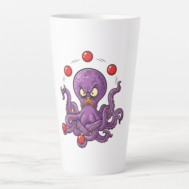 Angry Juggling Octopus Milchtasse (Vorderseite)