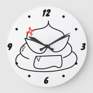 Angry Kack - Brootsch the PooPoo Große Wanduhr