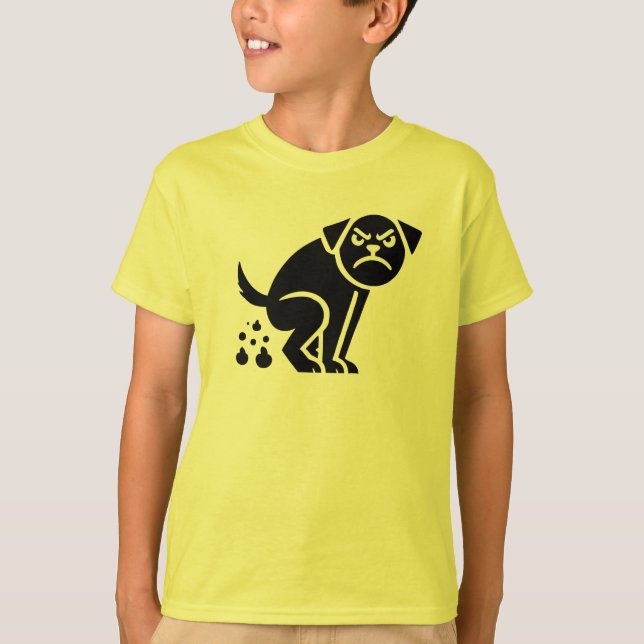 Angry Kackend Hund T-Shirt (Vorderseite)