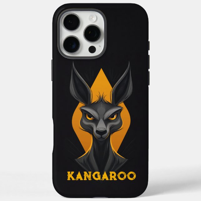 Angry Kangaroo Black iPhone 16 Pro Max Hülle (Rückseite)