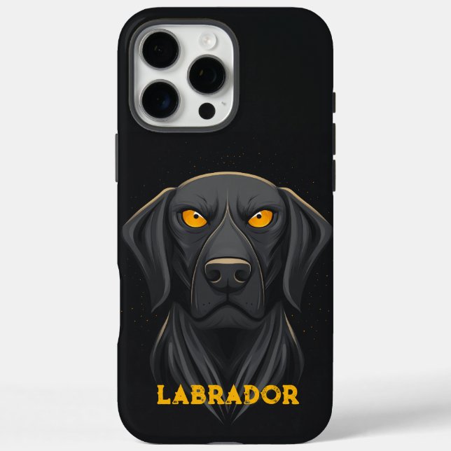 Angry Labrador Retriever Black iPhone 16 Pro Max Hülle (Rückseite)