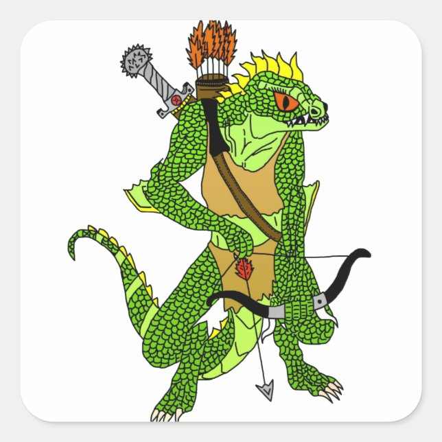 Angry Lizardman Sticker (Vorderseite)