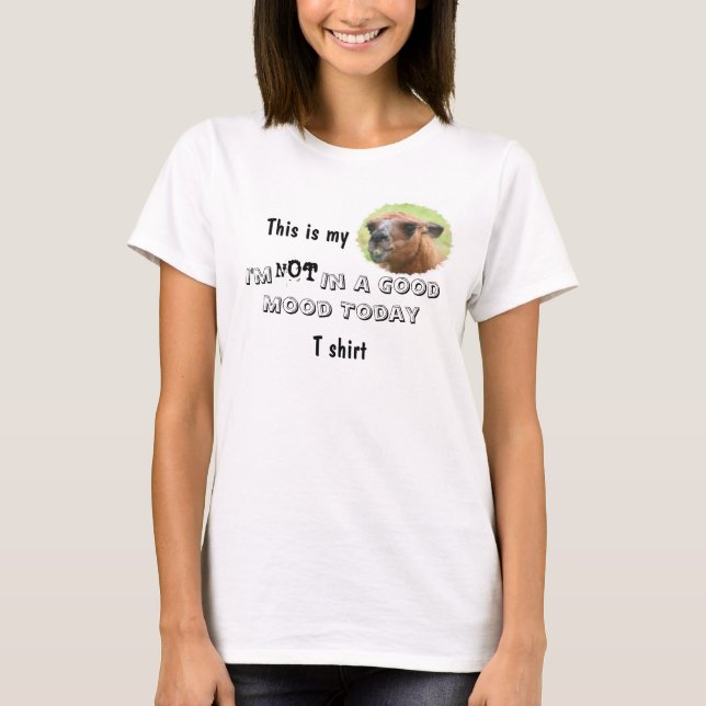 Angry Llama Bad Mood Funny T Shirt (Vorderseite)