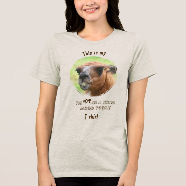 Angry Llama Bad Mood Funny  Tri-Blend Shirt (Vorderseite)