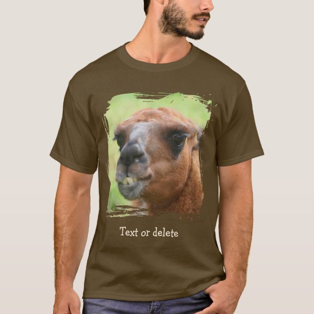 Angry Llama Face Personalized T-Shirt (Vorderseite)