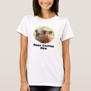 Angry Llama Need Coffee Humorous Funny T Shirt