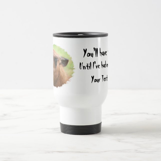 Angry Llama Warte bis ich Kaffee-Spaß hatte Reisebecher (Mittel)