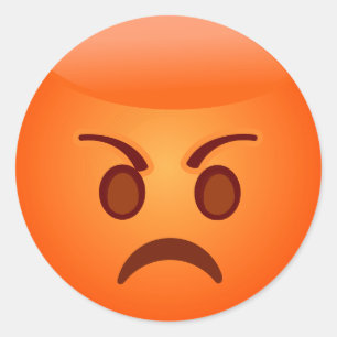 Angry/Mad Emoji Runder Aufkleber