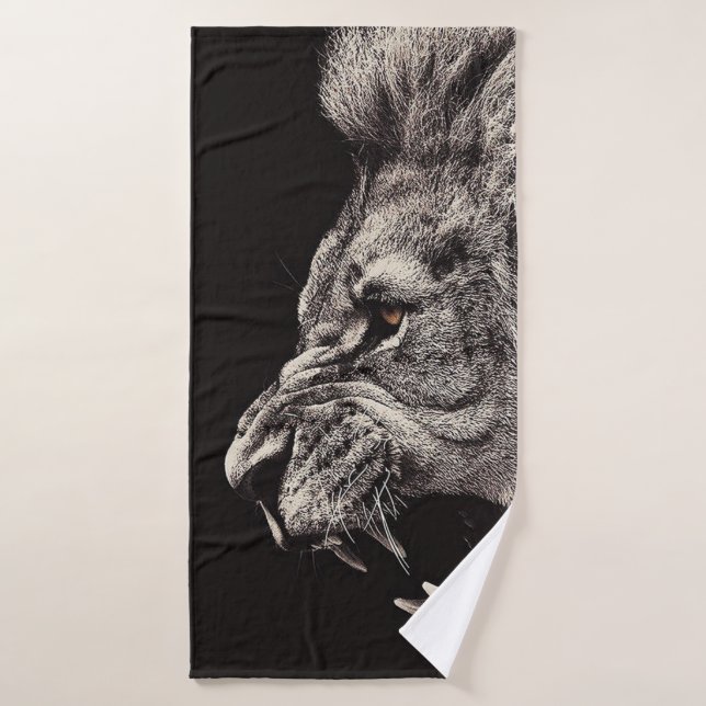 Angry Male Lion Badehandtuch (Badehandtuch)
