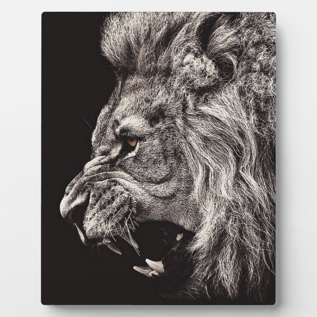 Angry Male Lion Fotoplatte (Vorderseite)