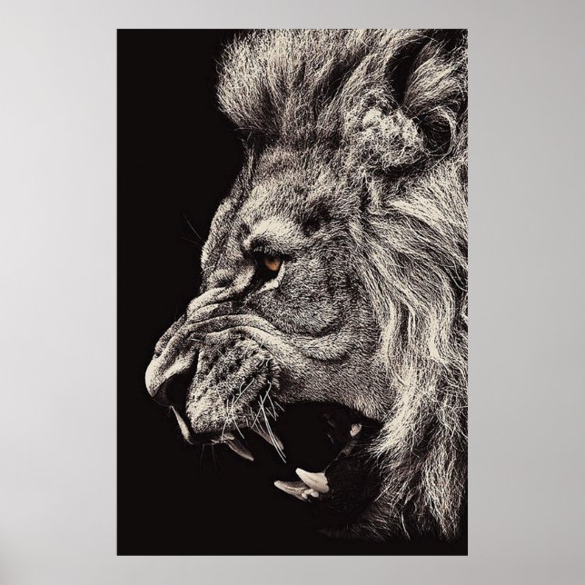 Angry Male Lion Poster (Vorne)