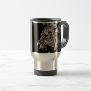 Angry Male Lion Reisebecher