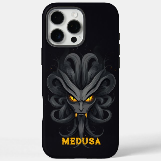 Angry Medusa Black iPhone 16 Pro Max Hülle (Rückseite)