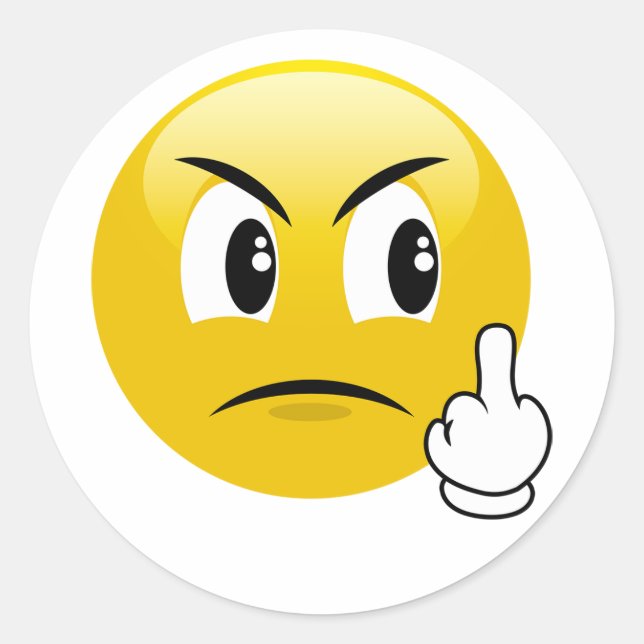 Angry Middle Finger Emoji Stickers (Vorderseite)