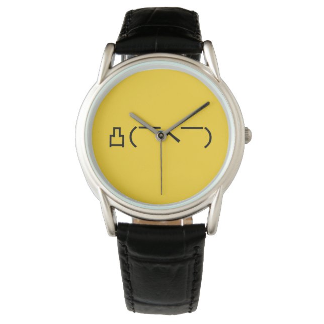 Angry Middle Finger Emoticon Japanisch Kaomoji Armbanduhr (Vorderseite)