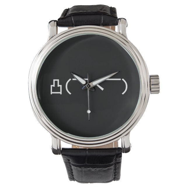 Angry Middle Finger Emoticon Japanisch Kaomoji Armbanduhr (Vorderseite)