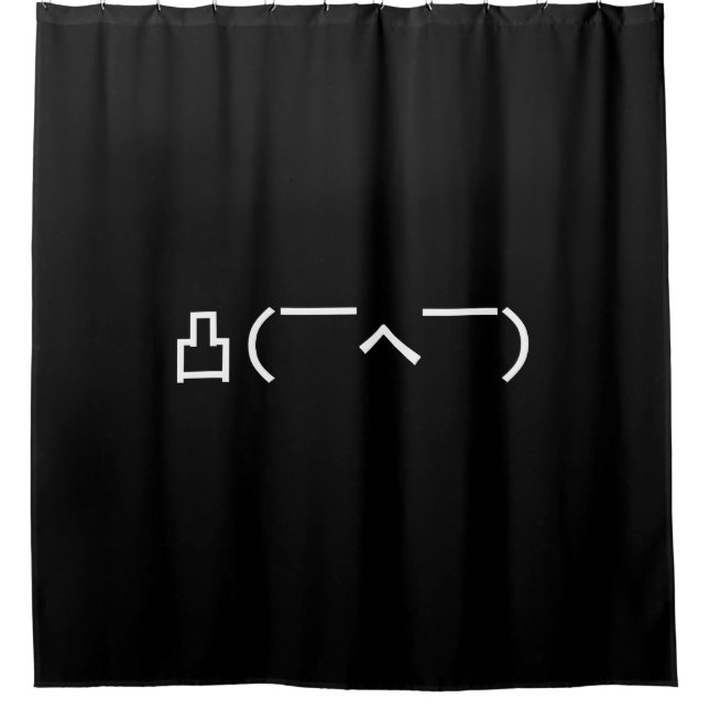 Angry Middle Finger Emoticon Japanisch Kaomoji Duschvorhang (Vorderseite)