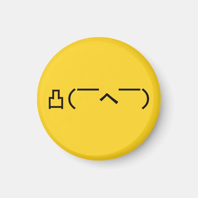 Angry Middle Finger Emoticon Japanisch Kaomoji Magnet (Vorne)