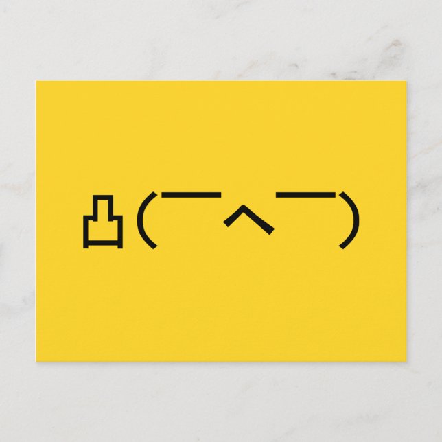 Angry Middle Finger Emoticon Japanisch Kaomoji Postkarte (Vorderseite)