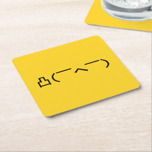 Angry Middle Finger Emoticon Japanisch Kaomoji Rechteckiger Pappuntersetzer