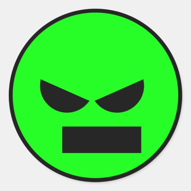 Angry Mister Anti-Smiley-Aufkleber Runder Aufkleber (Vorderseite)