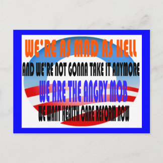 ANGRY MOB OBAMA POSTKARTE