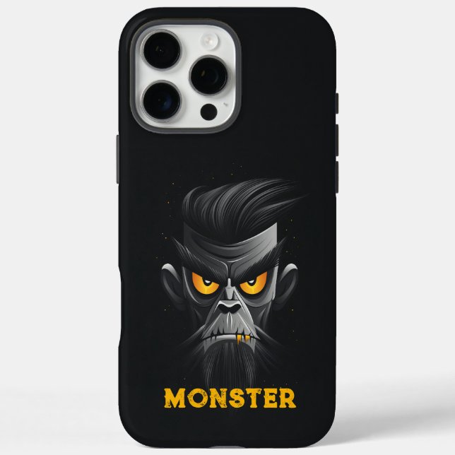 Angry Monster Black iPhone 16 Pro Max Hülle (Rückseite)