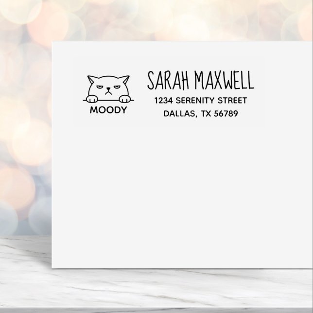 Angry Moody Cat Pet Name Adresse Permastempel (Von Creator hochgeladen)