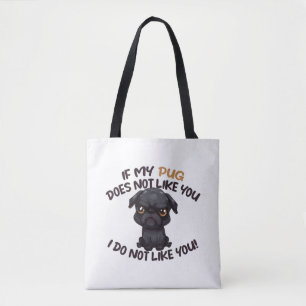 Angry Mops (schwarz) - Einzigartiges Design Tasche