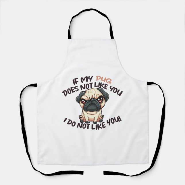 Angry Mops (Tan) - Einzigartiges Design Schürze (Vorderseite)