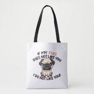 Angry Mops (Tan) - Einzigartiges Design Tasche