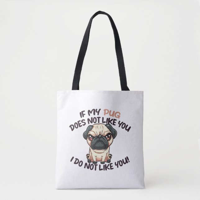 Angry Mops (Tan) - Einzigartiges Design Tasche (Vorderseite)