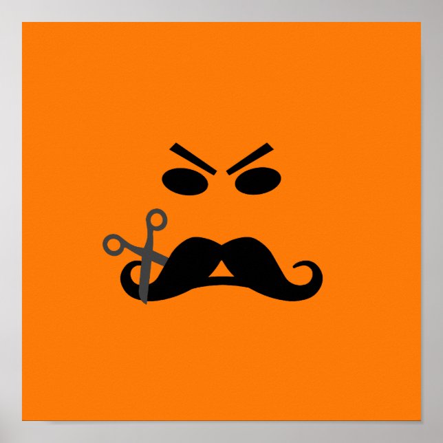 Angry Mustache benutzerdefiniertes Poster (Vorne)